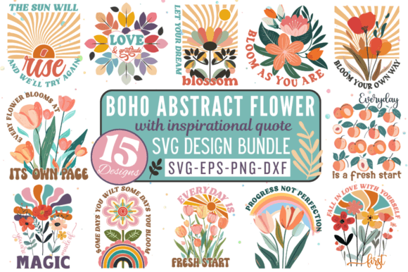 Boho Abstract Flower Quotes SVG Design Review