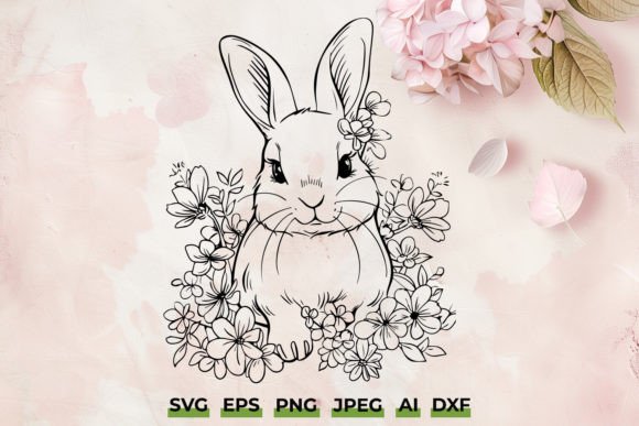 Cute Easter Floral Bunny Spring Svg Png Review