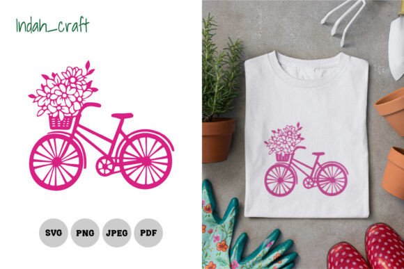 Floral Bike Silhouette SVG Clipart Review