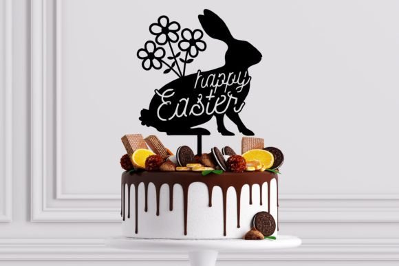 Floral Bunny Cake Topper Svg, Easter Svg Review