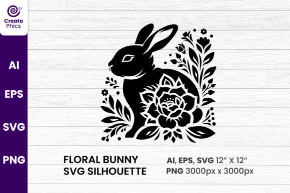 Floral Bunny Element SVG Silhouette Review