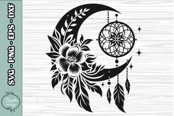 Floral Crescent Moon SVG Clipart 03: A Designer's Review