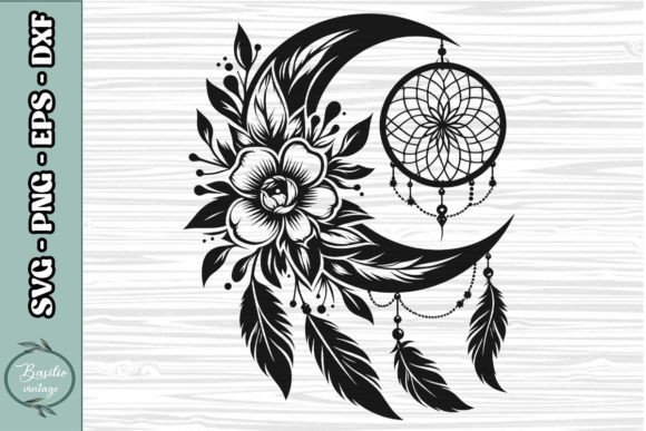 Floral Crescent Moon SVG Clipart 16 Embroidery Review