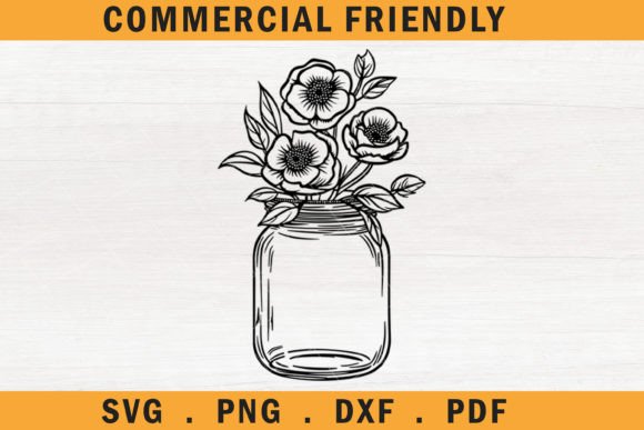 Floral Mason Jars Svg,flower Mason Jar 9 Review