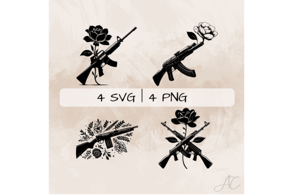 Rifle SVG Bundle, Floral Rifle PNG Review