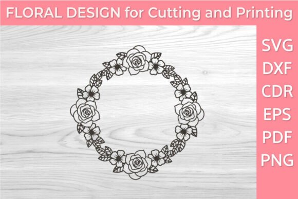 Romantic Rose Wreath Outline SVG PNG Review